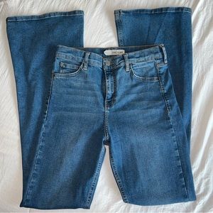 TopShop Jamie Flare Blue Jeans, Size 30